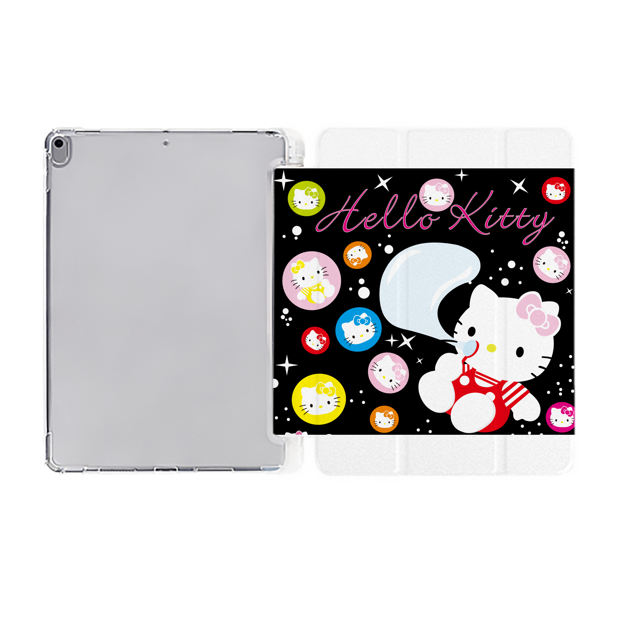（画像用） Hello Kitty ハローキティ IPad ケース ペン収納付き 三つ折りスタンド PUレザー×シリコン 対応機種9.5/10.5/10.9インチ
